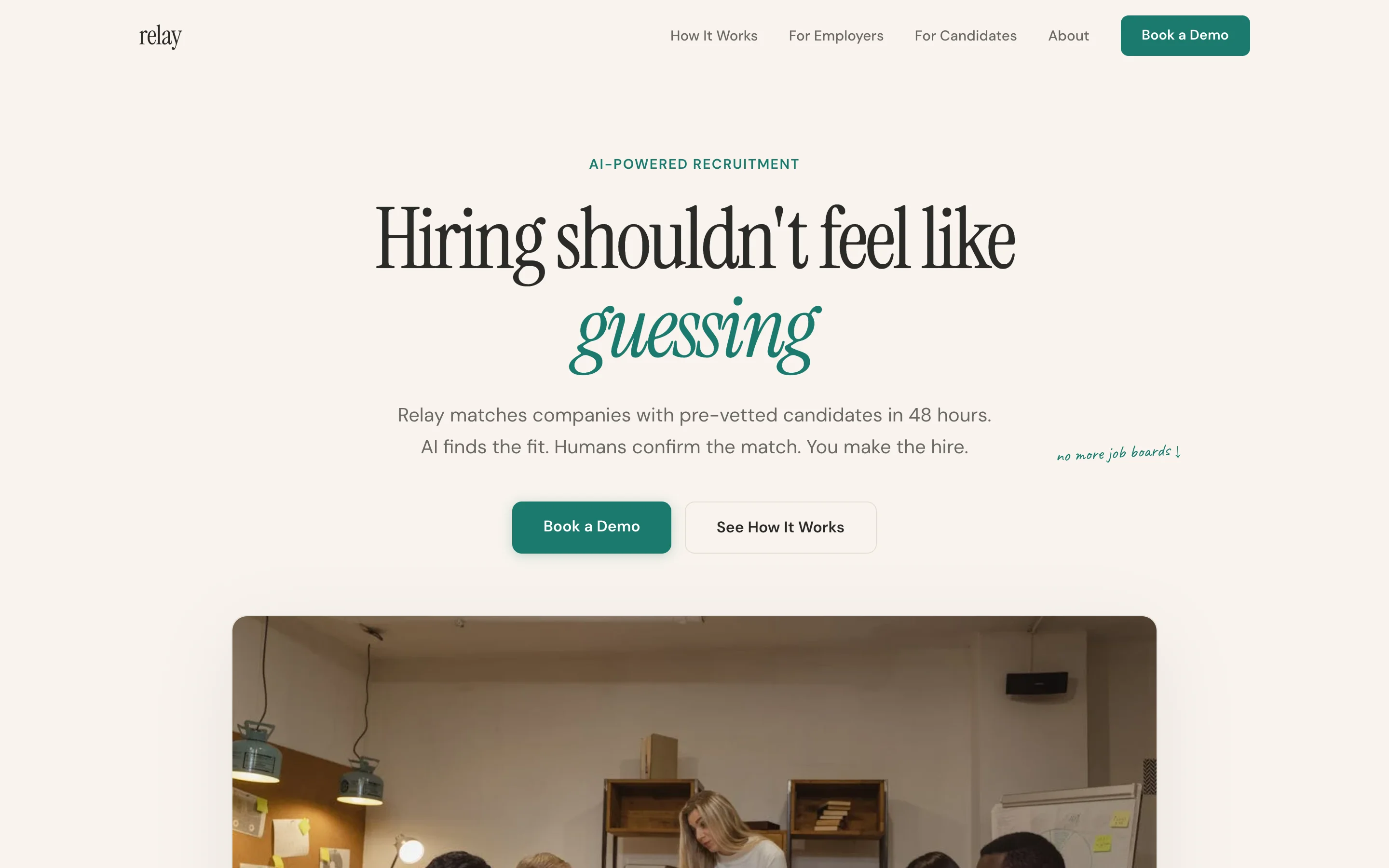 Relay, AI recruitment web concept